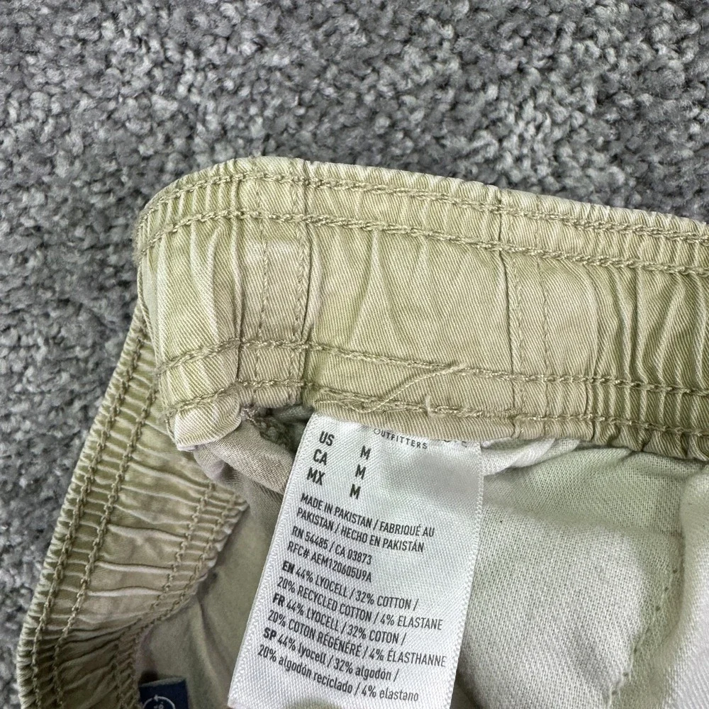 American Eagle Shorts Mens Medium Beige Chino Flex Drawstring Summer Pockets